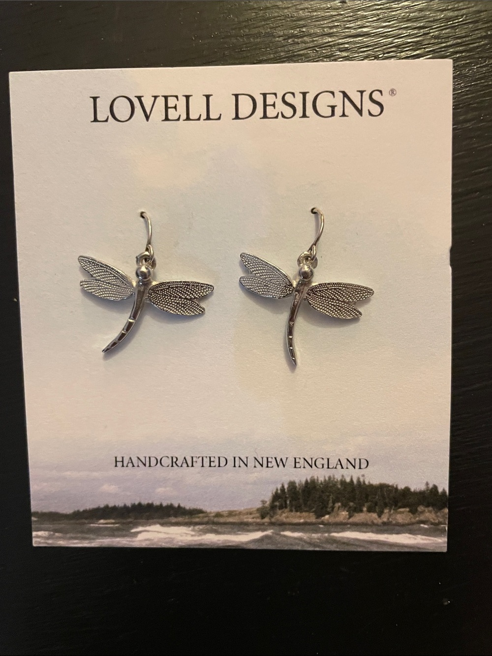 Silver Dragonfly Dangle Earrings - Silver